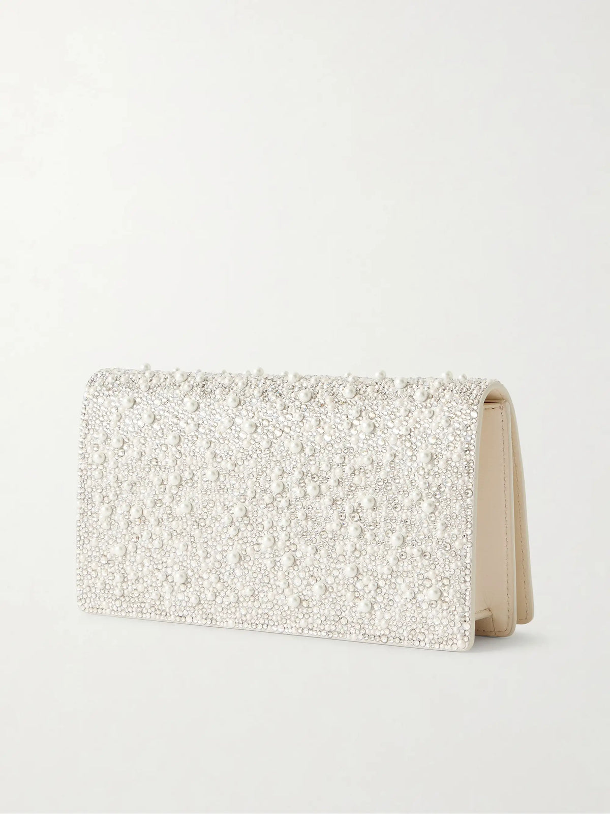 Bettina Embellished Metallic Leather Clutch