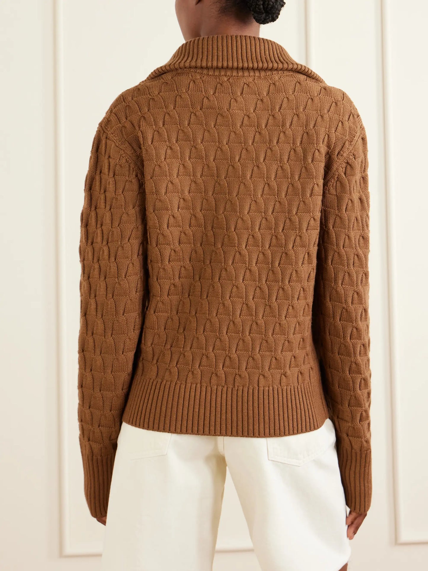 Acoustic Knitted Wool Half-zip Turtleneck Sweater