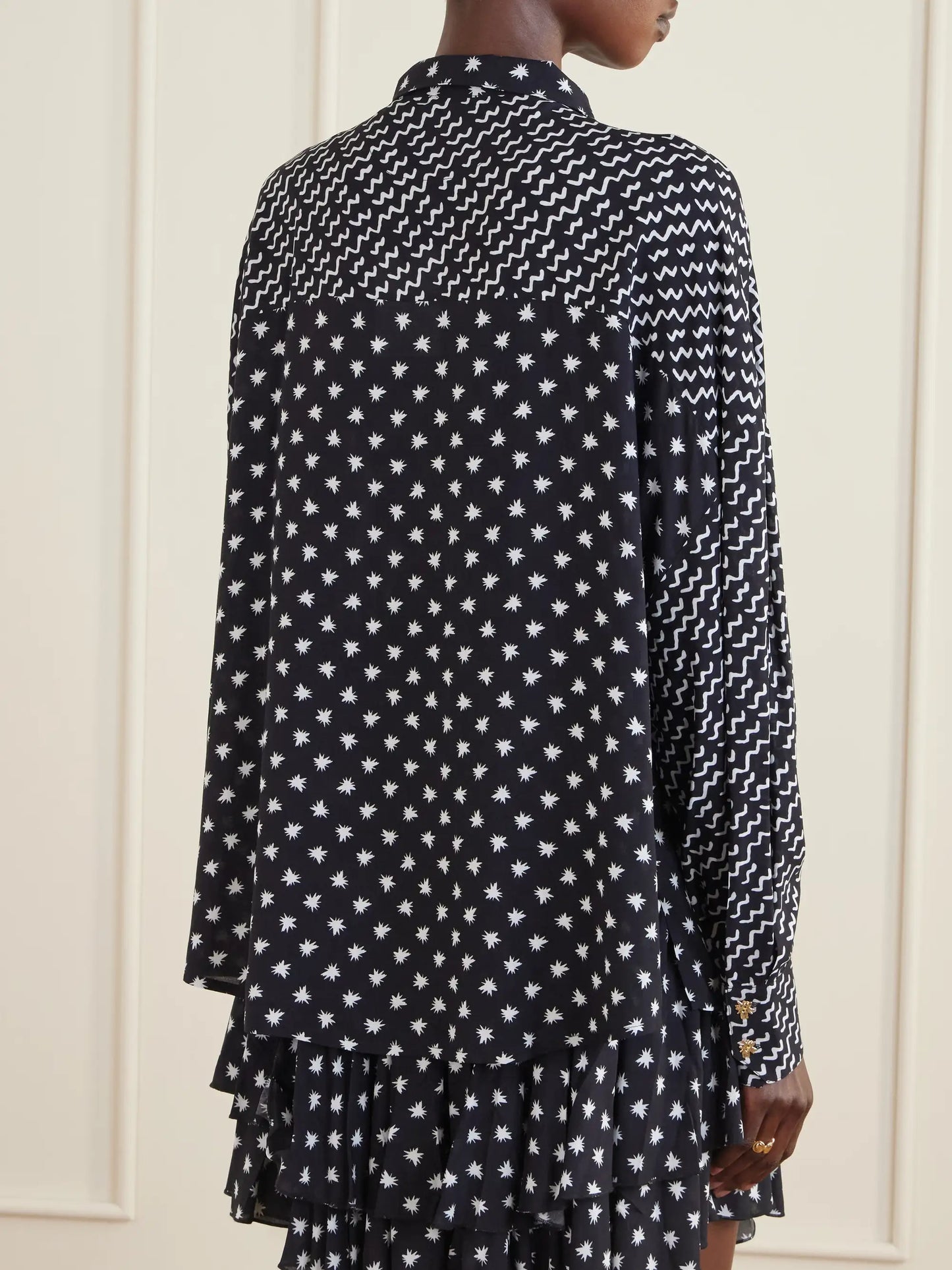 Estrellitas Y Olas Printed Satin Shirt