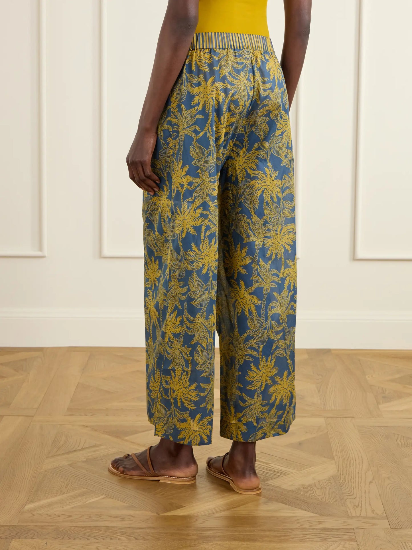 Itinerant Printed Cotton-voile Straight-leg Pants