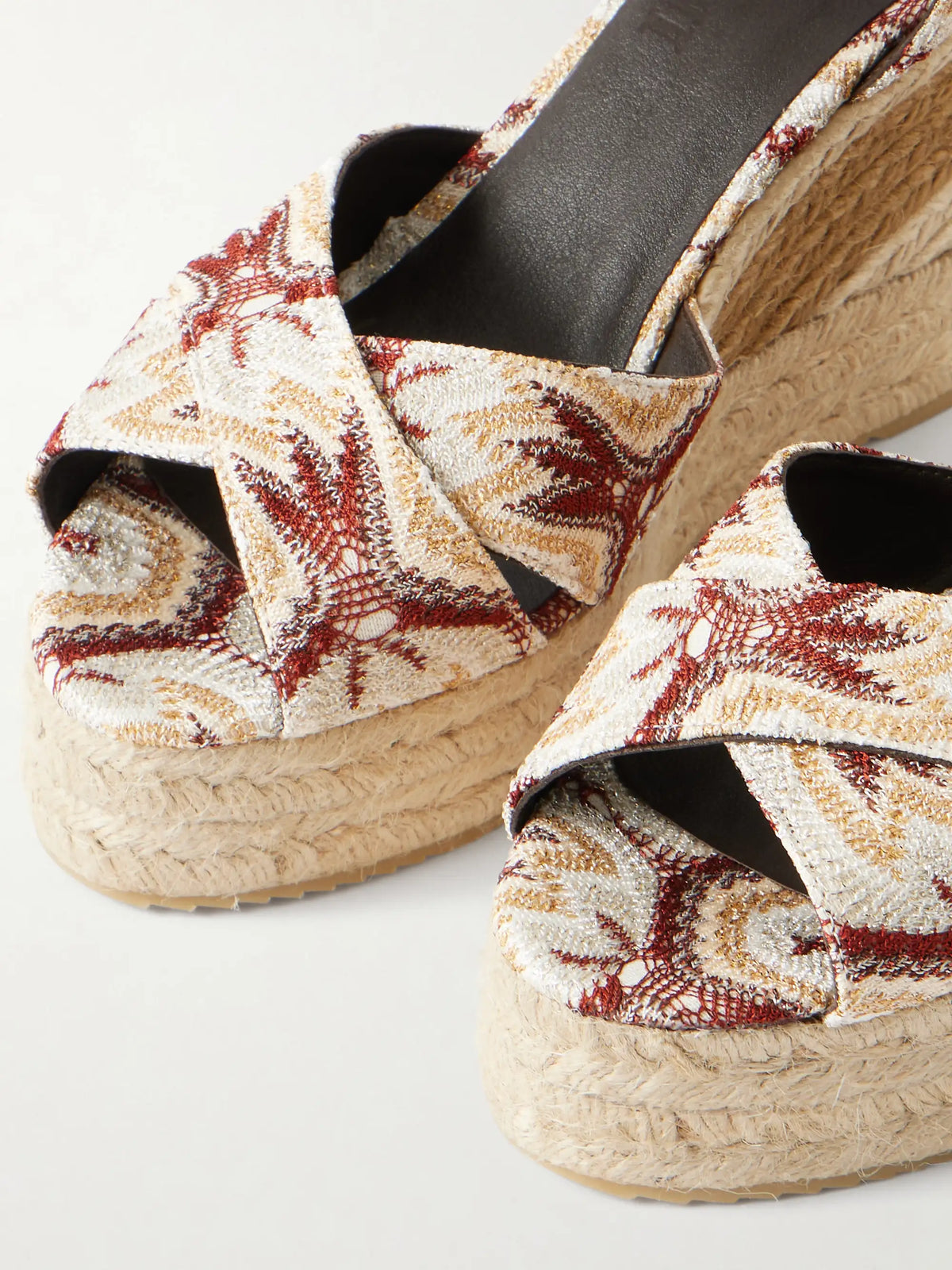 Carmen Striped Woven Wedge Sandals