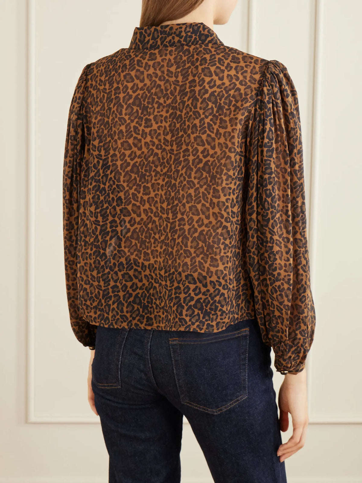 FRAME The Silk Prairie Leopard-print Silk-crepe De Chine Blouse
