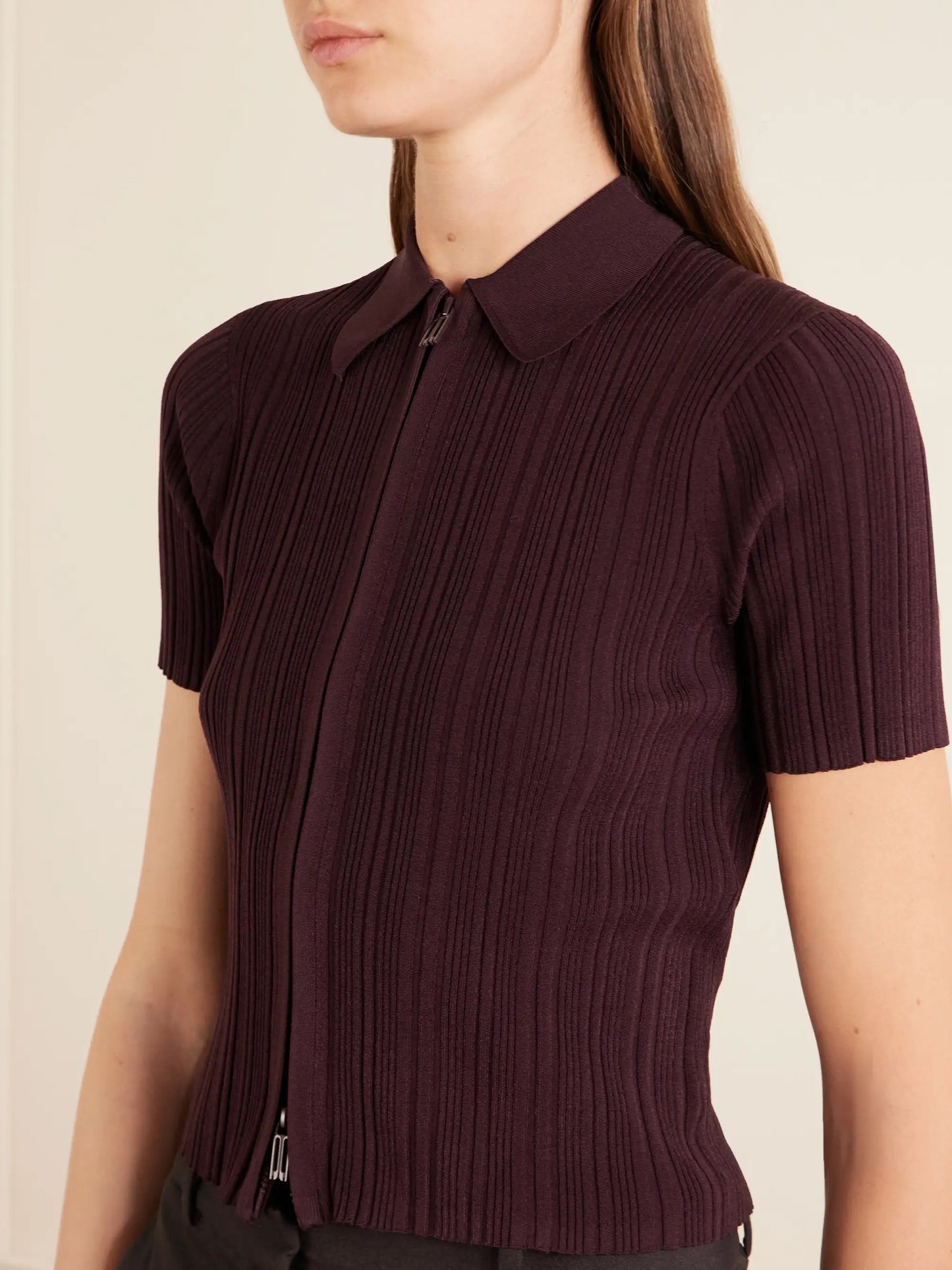 Ribbed Polo Top