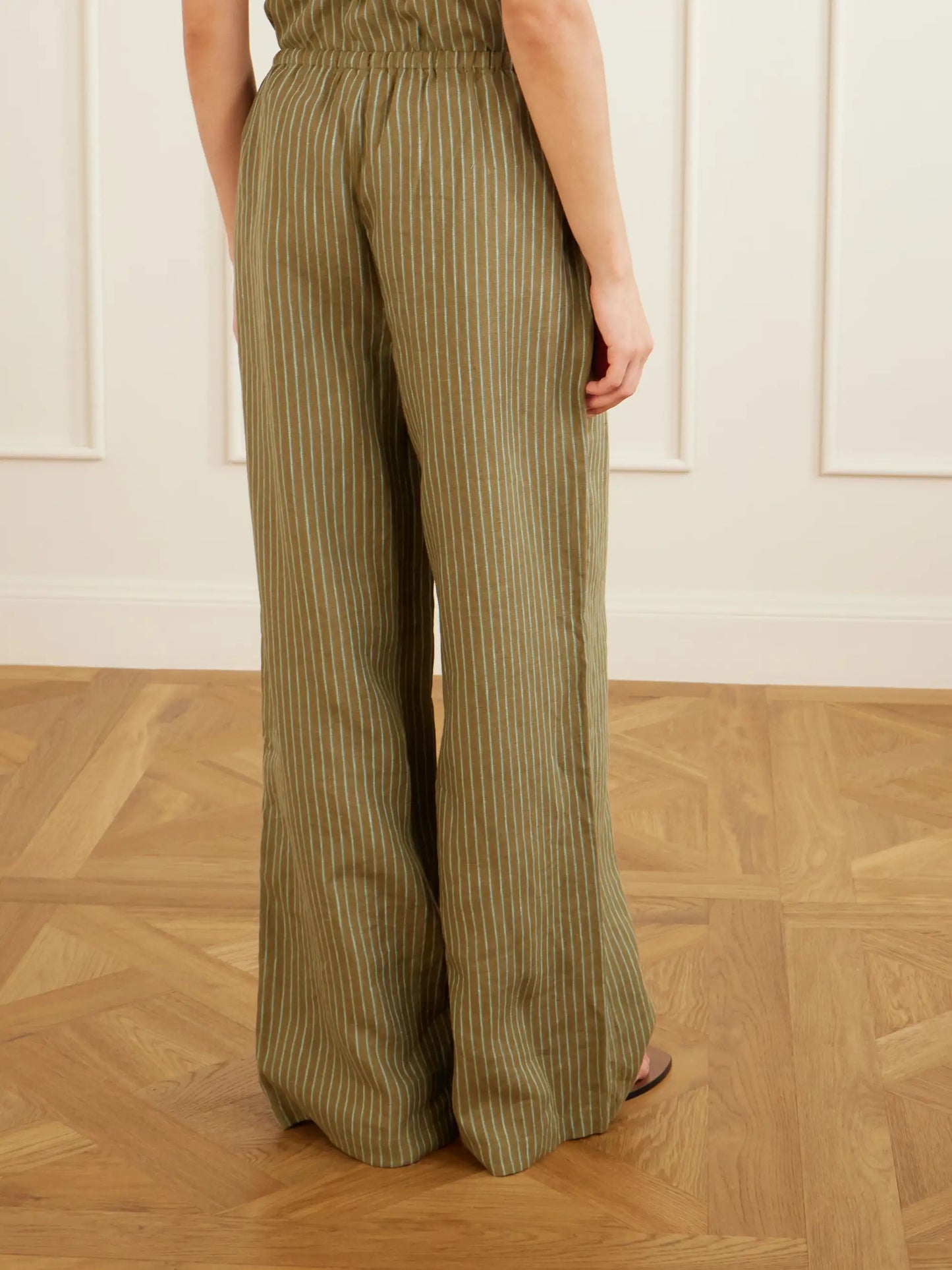 Mateo Striped Linen Wide-leg Pants
