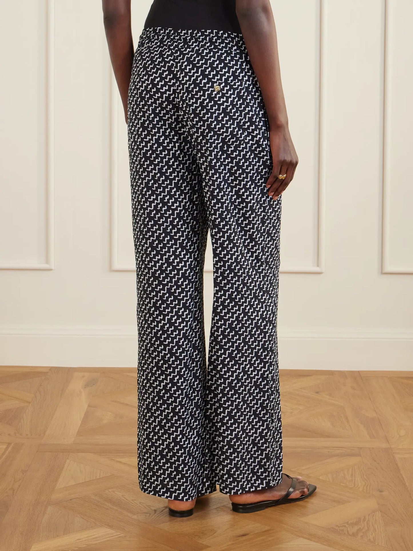 Estrellitas Y Olas Printed Woven Straight-leg Pants