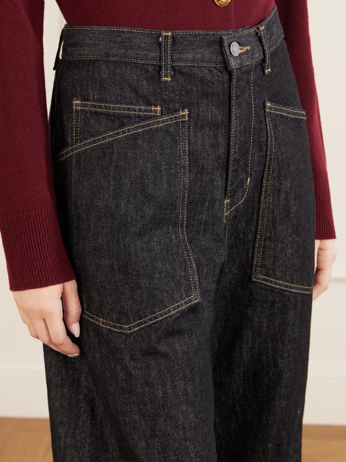 Nili Lotan Shon Mid Rise Barrel-leg Jeans