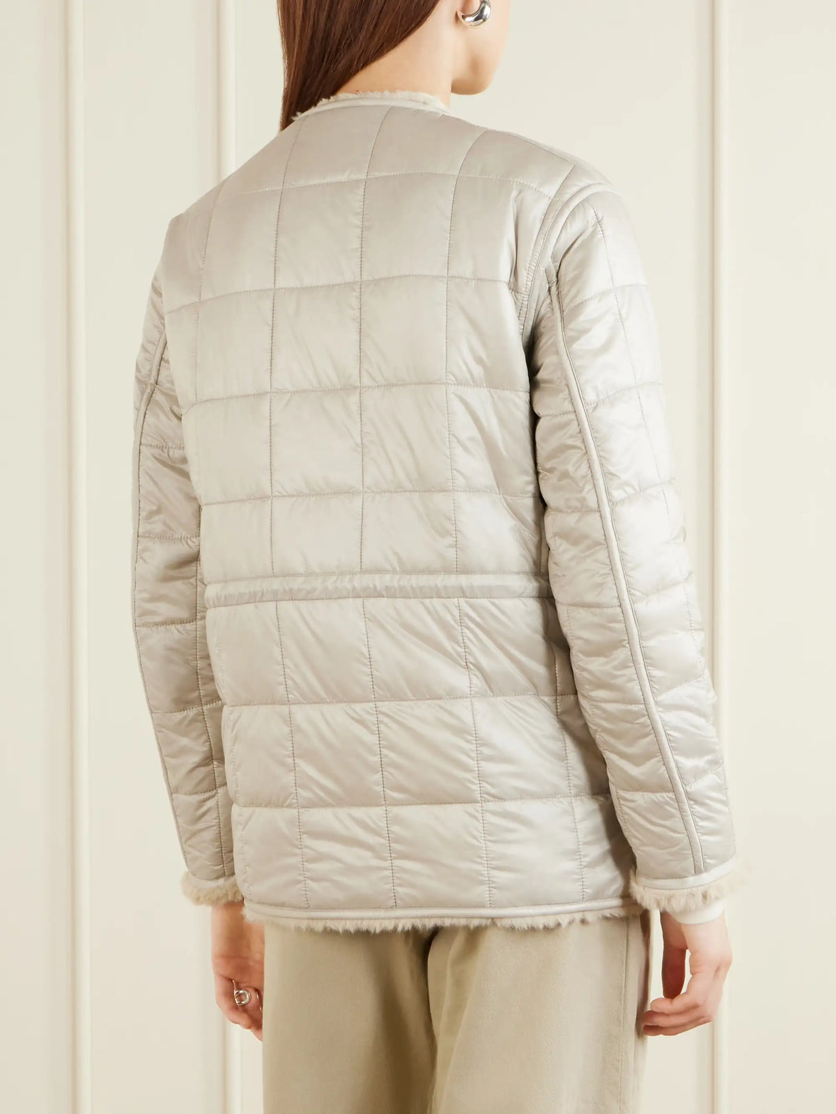 Tipule Plush And Leather-trimmed Shell Jacket