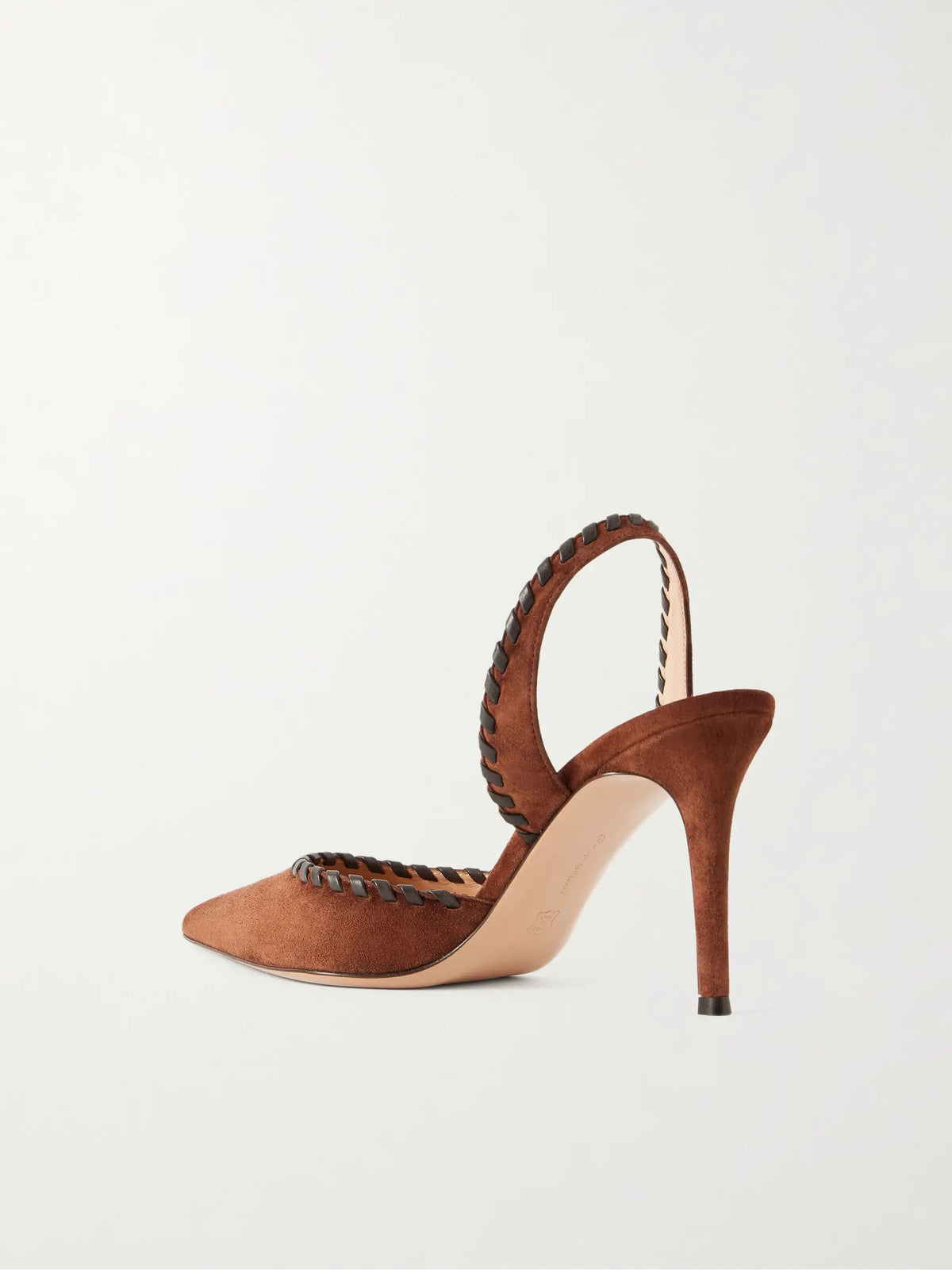 85 Whipstitched Suede Slingback Pumps