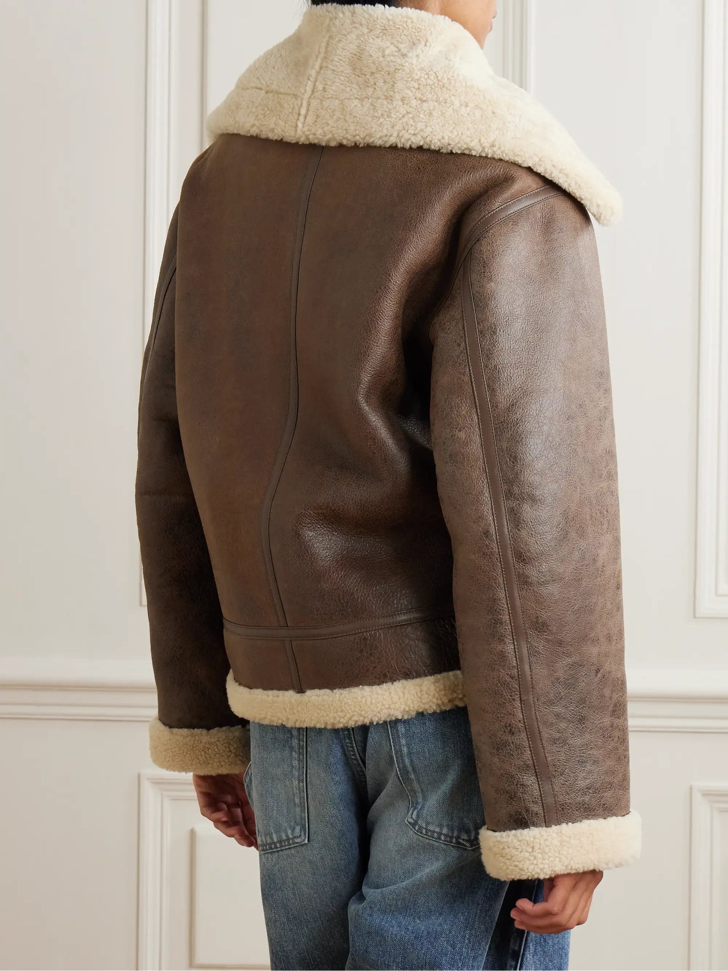 Oversized Belted Shearling Jacket