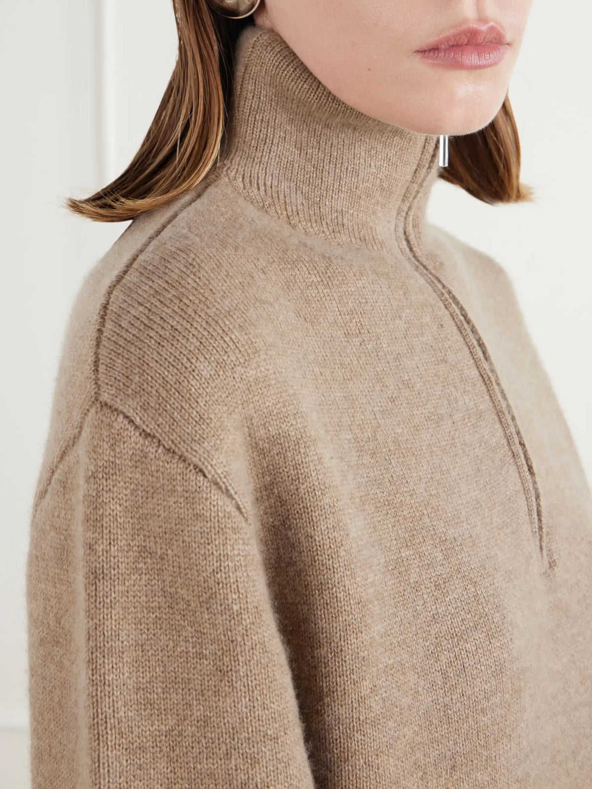 Almada Dana Merino Wool And Cashmere-blend Half-zip Sweater