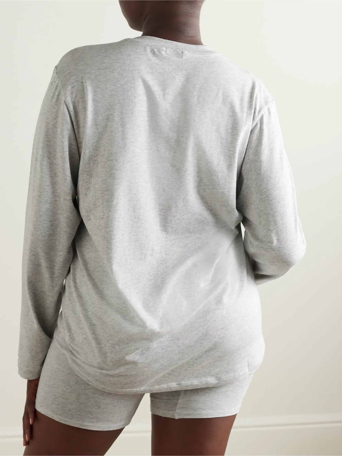 Boyfriend Stretch-modal And Cotton-blend Jersey T-shirt - Light Heather Grey