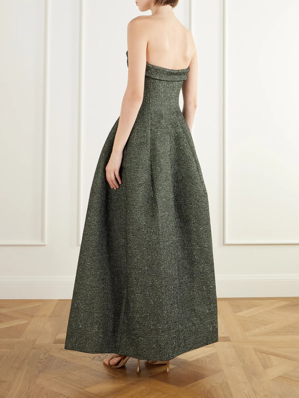 SIMKHAI Octavia Strapless Jacquard Gown