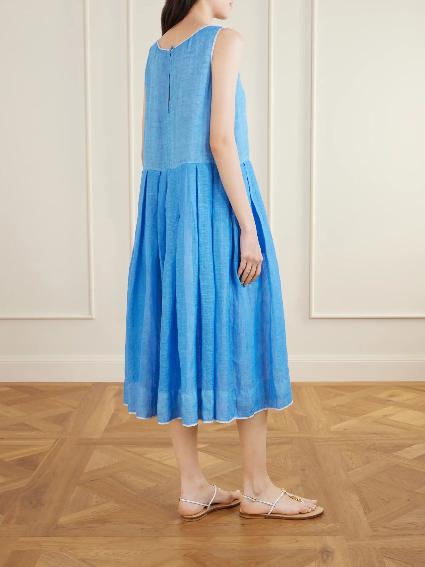 Basil Linen Midi Dress