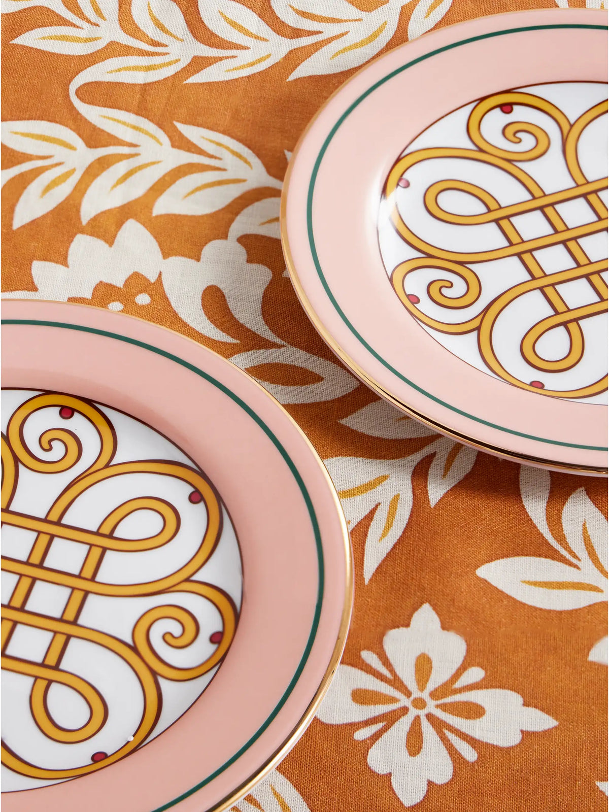 Set Of Two 20cm Printed Porcelain Dessert Plates
