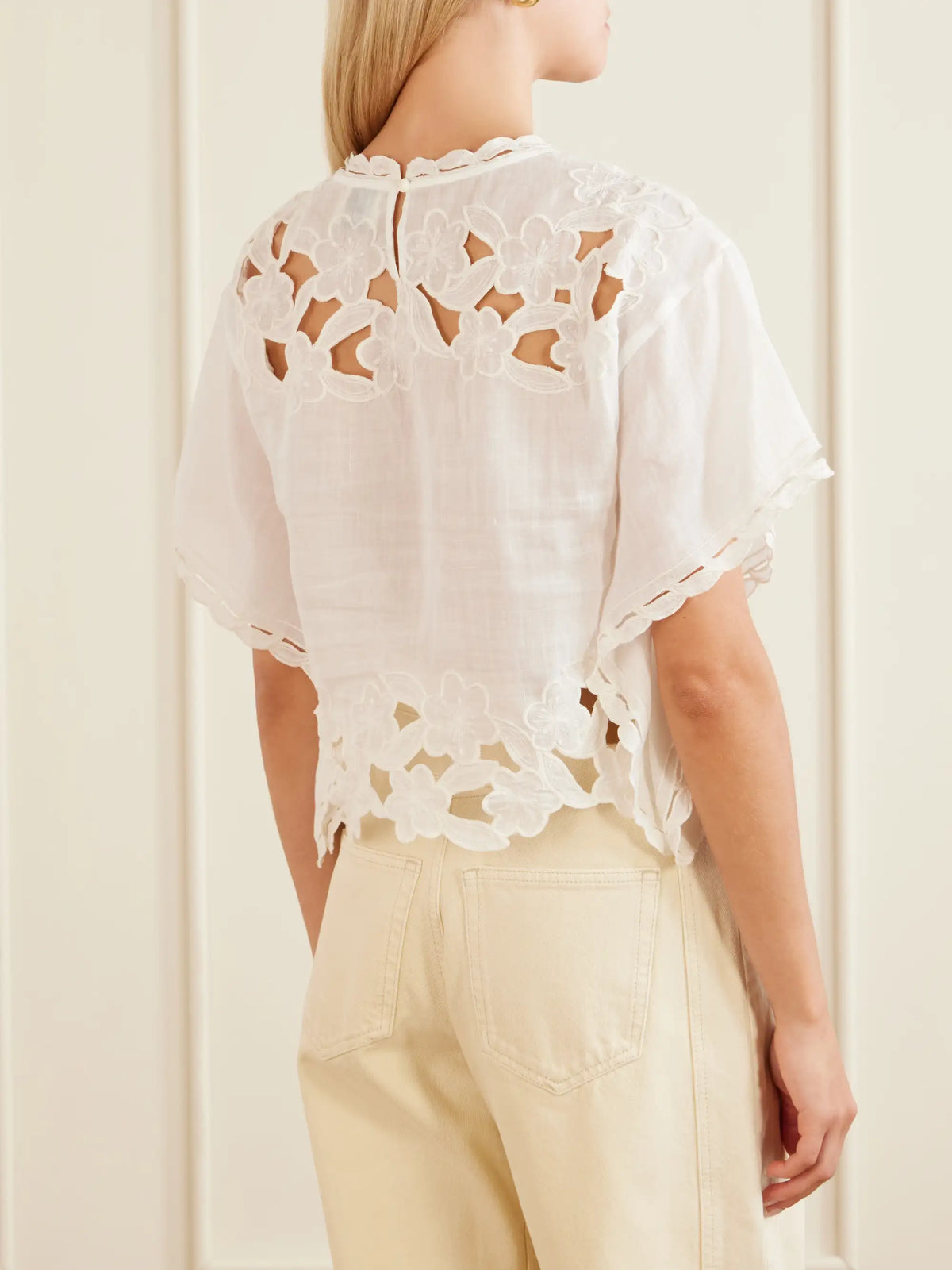 ISABEL MARANT Relda Cut-out Ramie Blouse