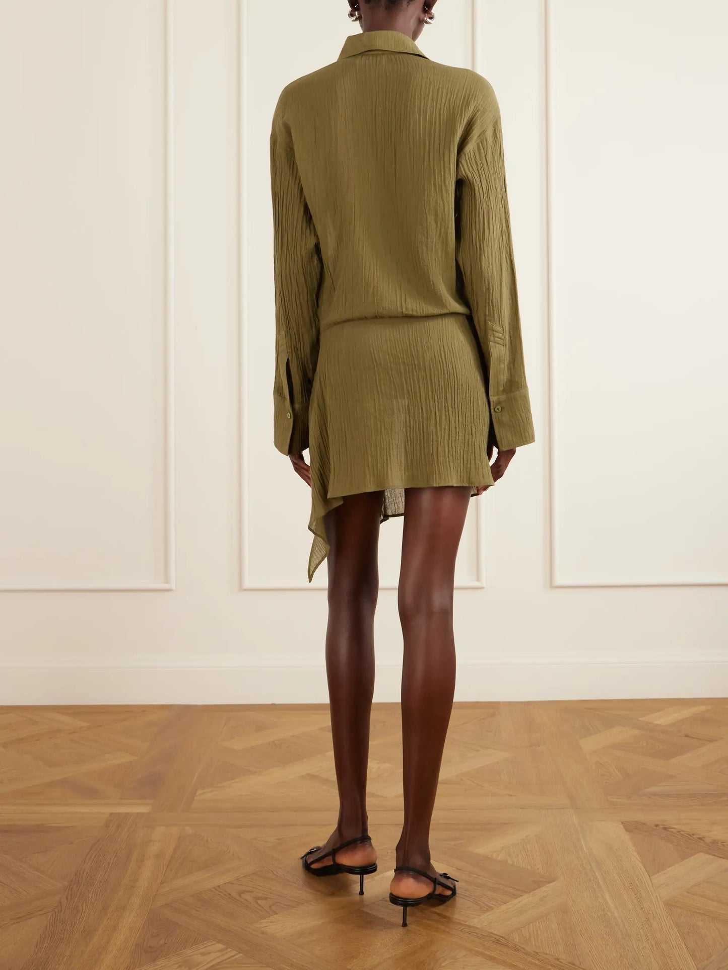 Asymmetric Cotton Mini Dress