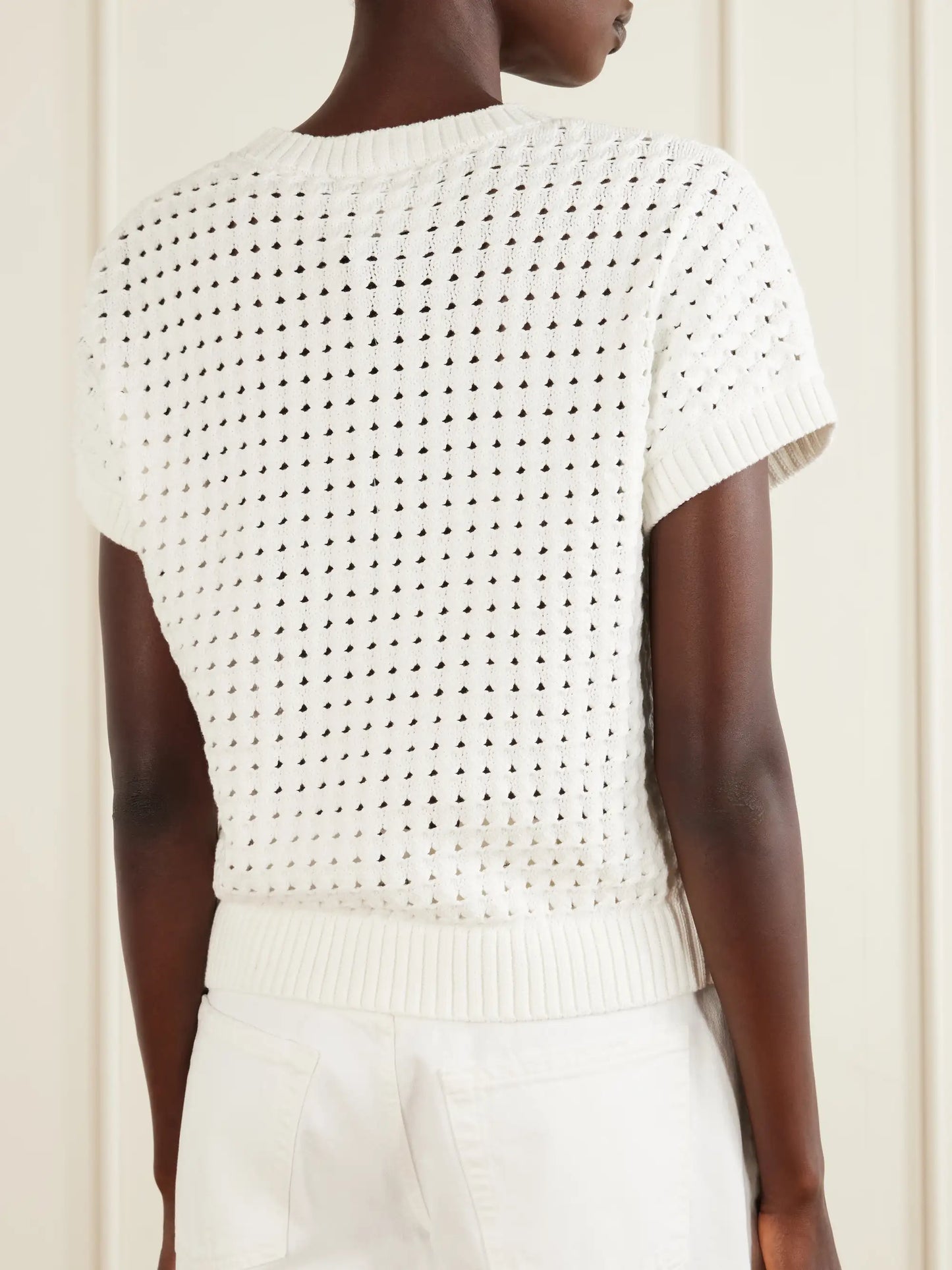 Denny Open-knit Cotton-blend T-shirt