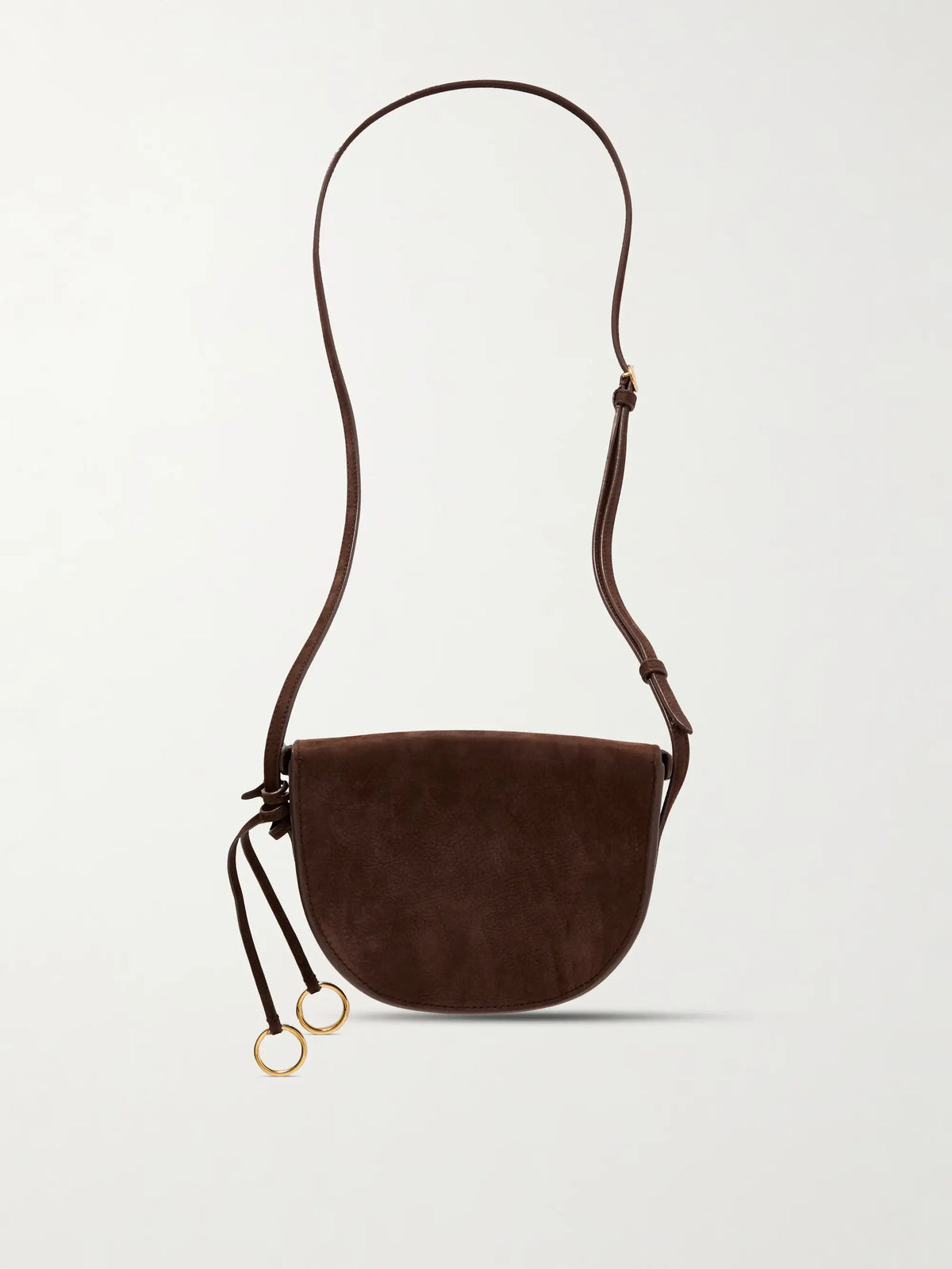 Le Click Leather-trimmed Nubuck Shoulder Bag