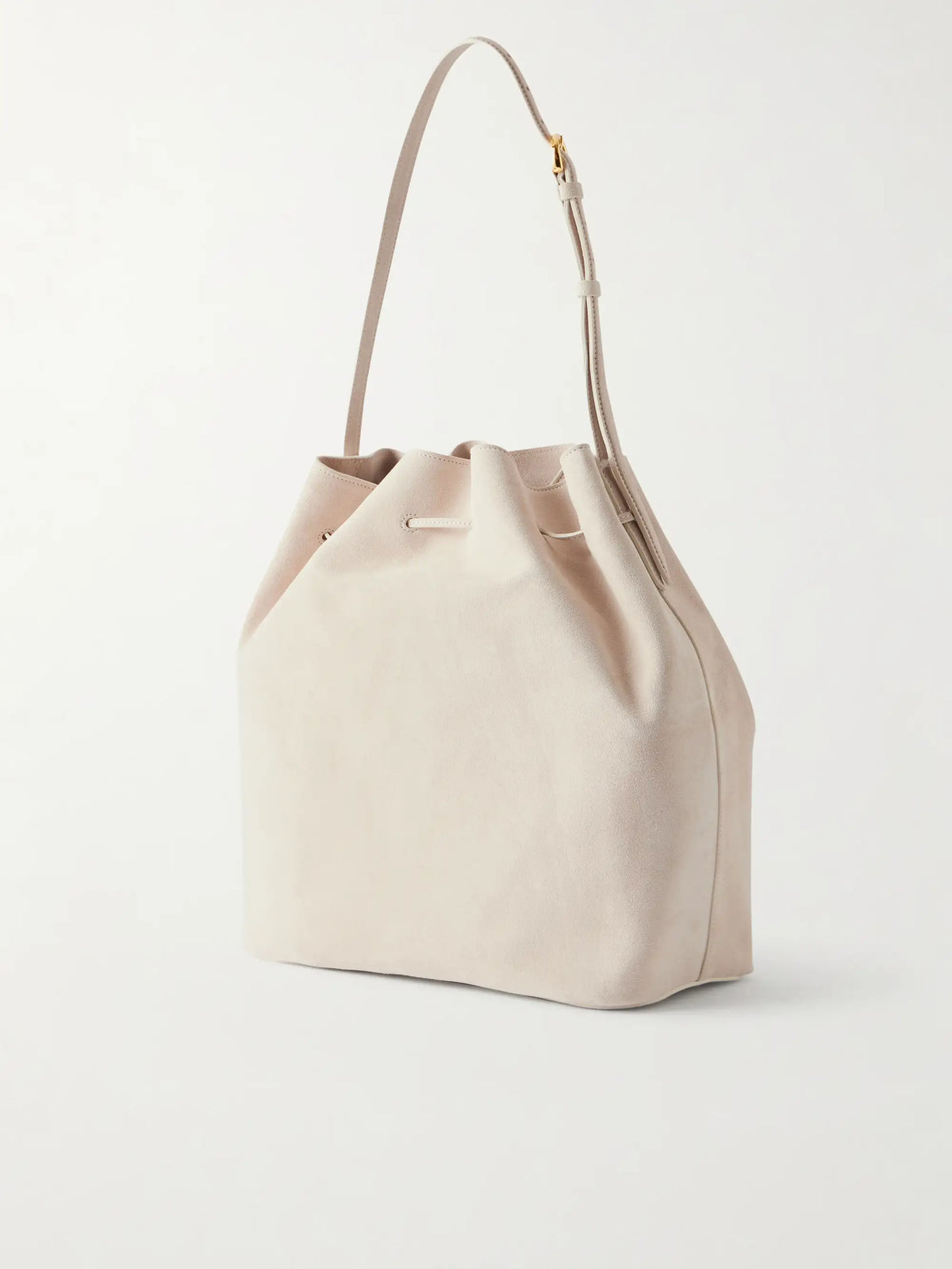 Charm Suede Drawstring Shoulder Bag