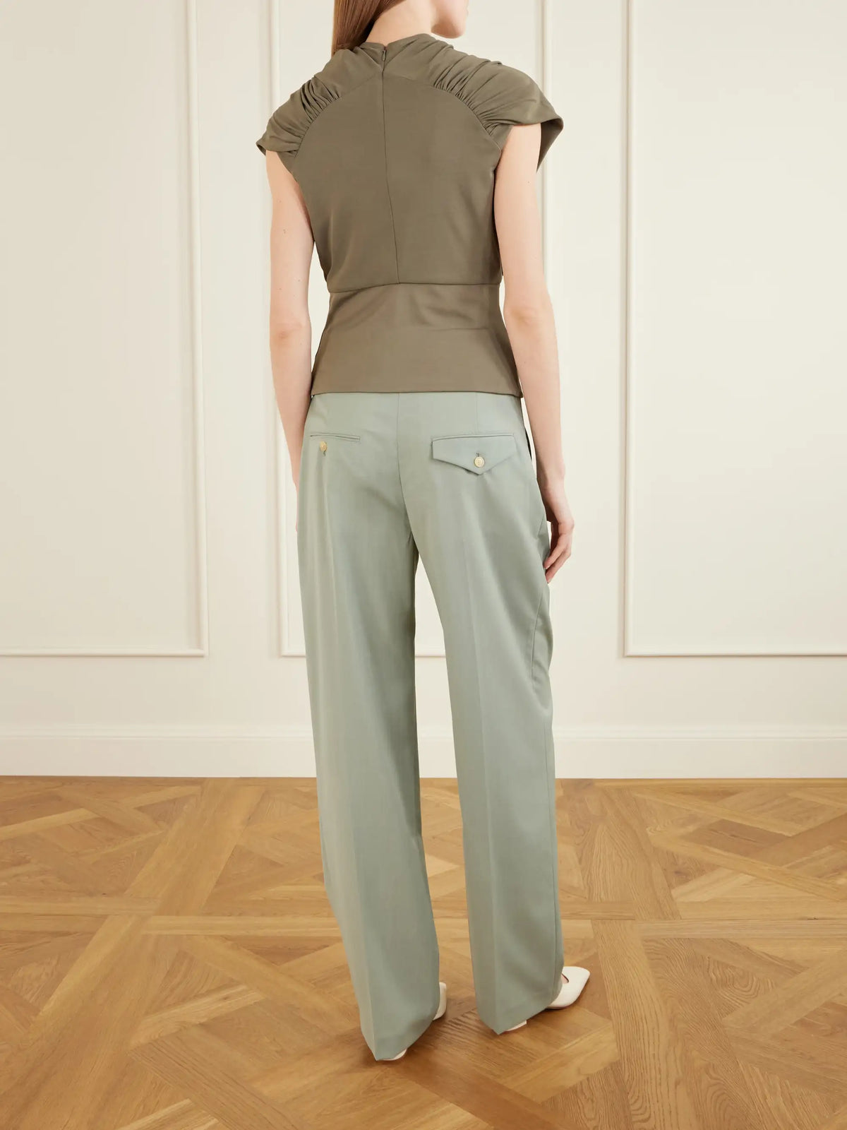 KALLMEYER Jocelyn Gathered Draped Jersey Top