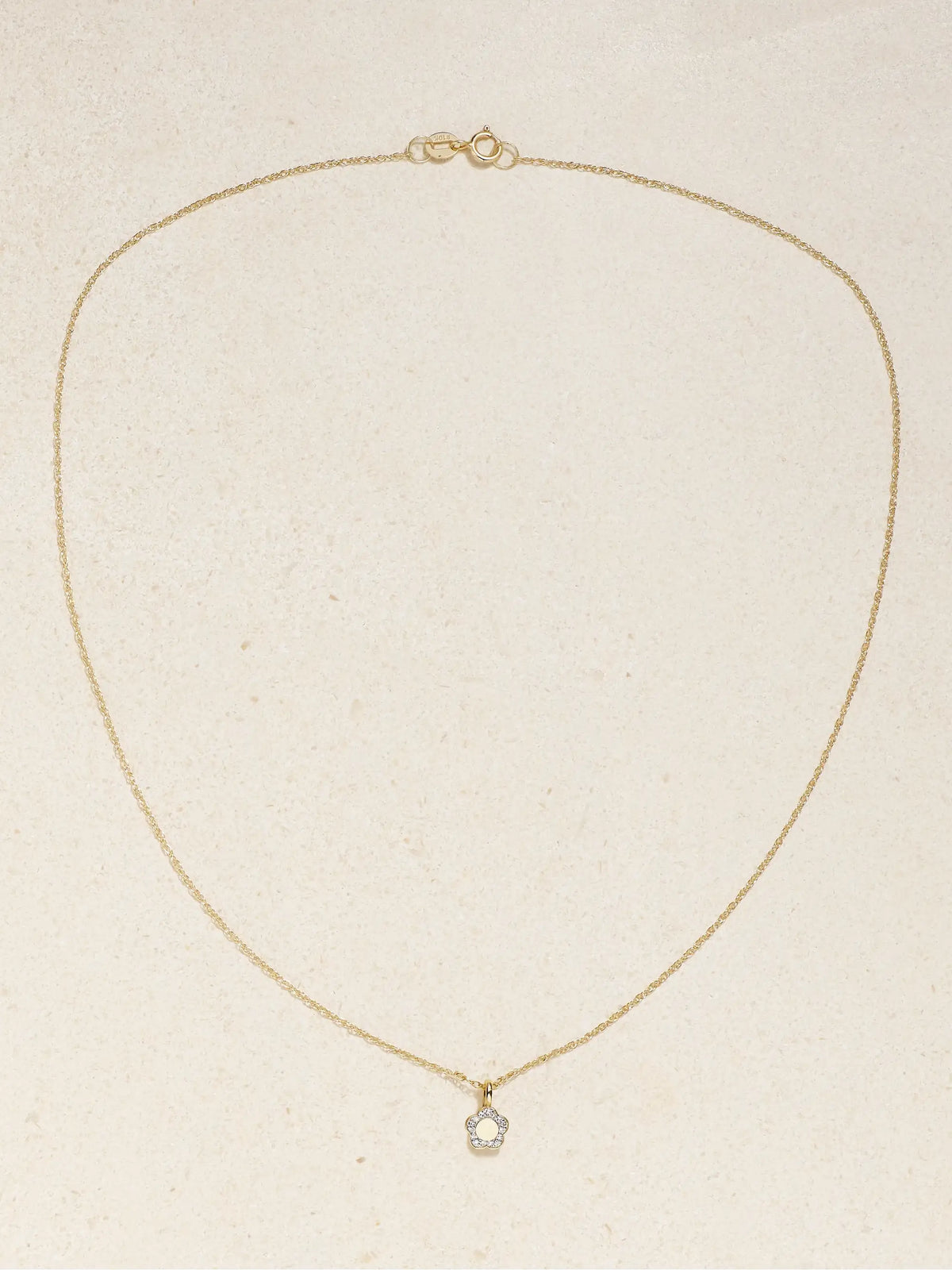 Flora Mini 14-karat Gold Diamond Necklace