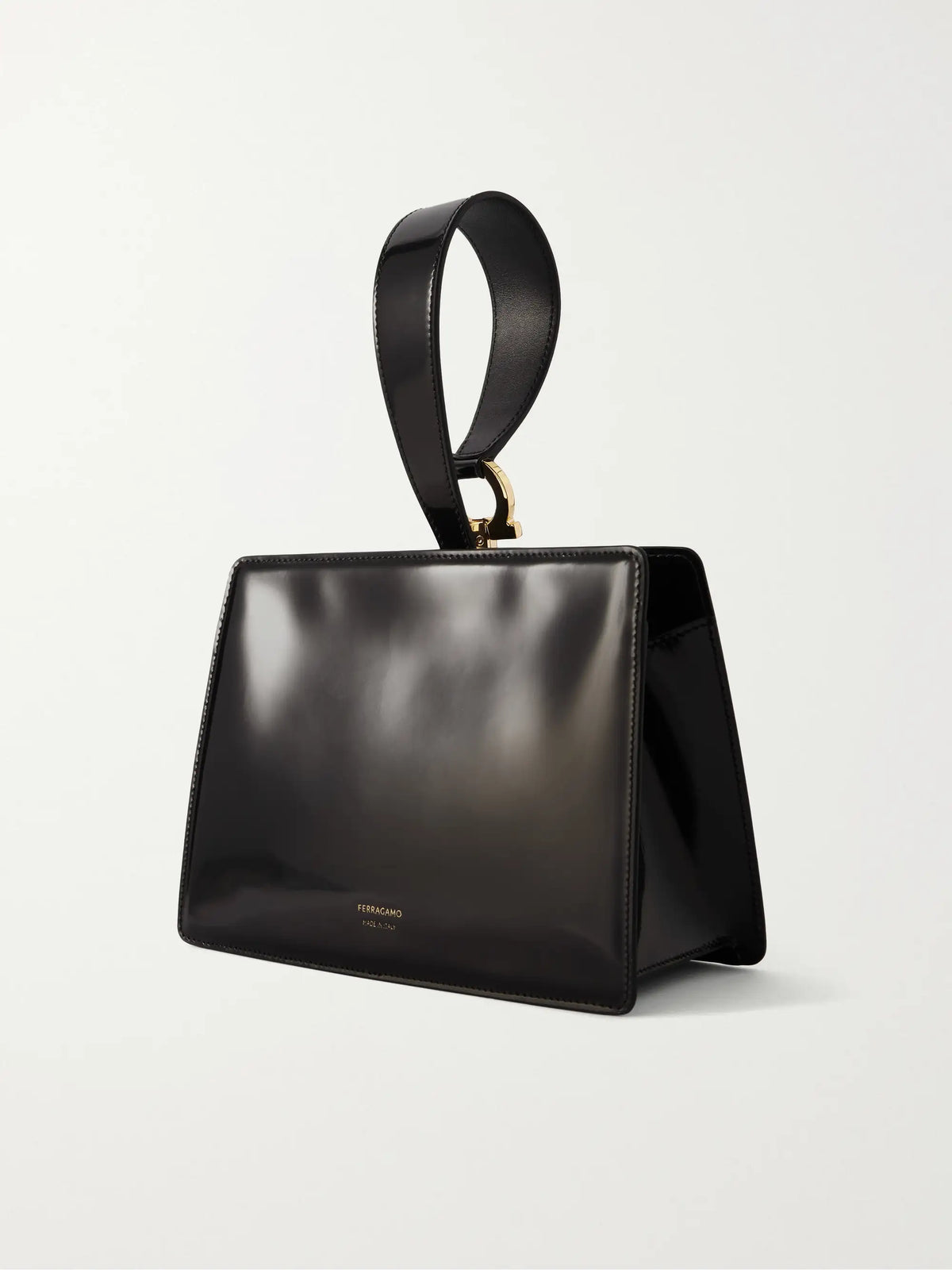 Mini Embellished Glossed-leather Clutch