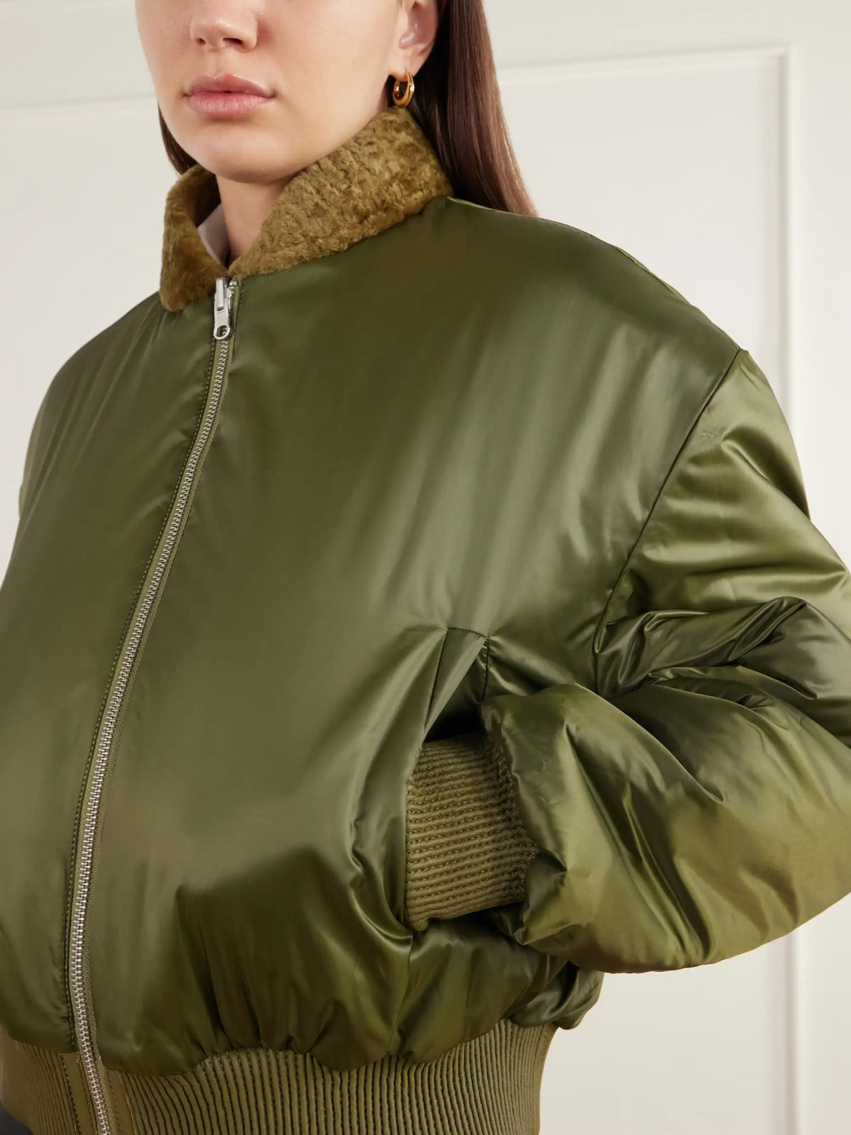 ARMA Azra Reversible Shearling And Satin Bomber Jacket