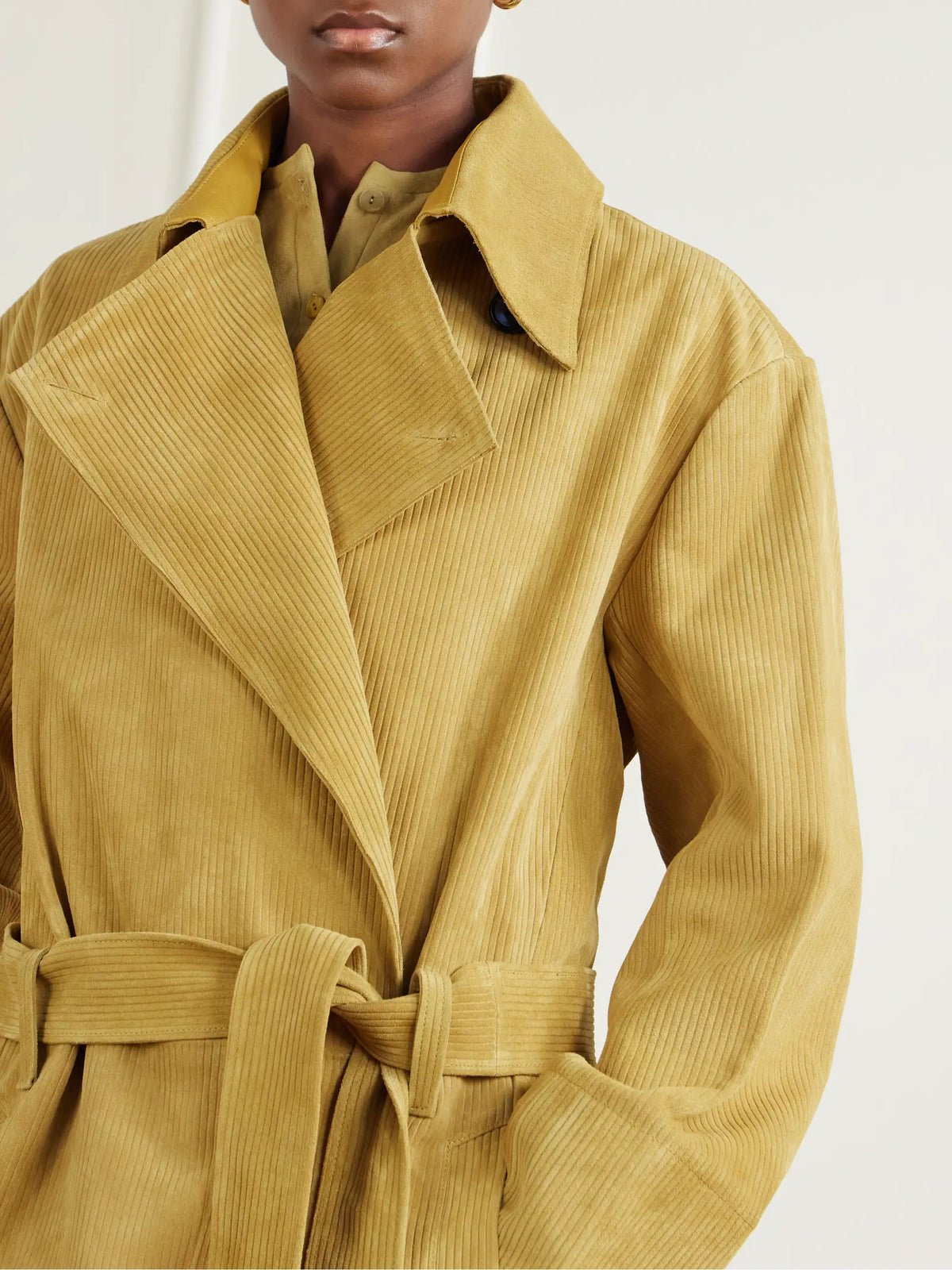 STOULS Wyatt Belted Corduroy Suede Coat