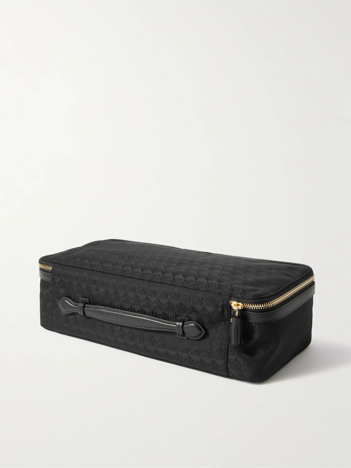 Hair Kit Leather-trimmed Nylon-jacquard Cosmetic Case