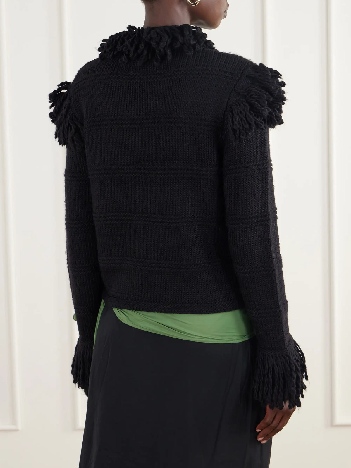 Polo Ralph Lauren Fringed Cable-knit Wool Cardigan