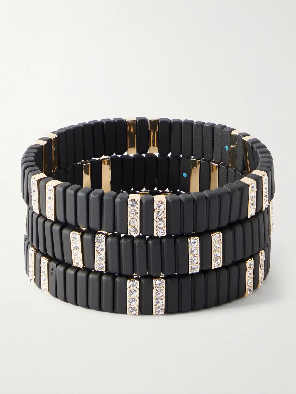 The Midnight Set Of Three Gold-tone Cubic Zirconia Bracelets