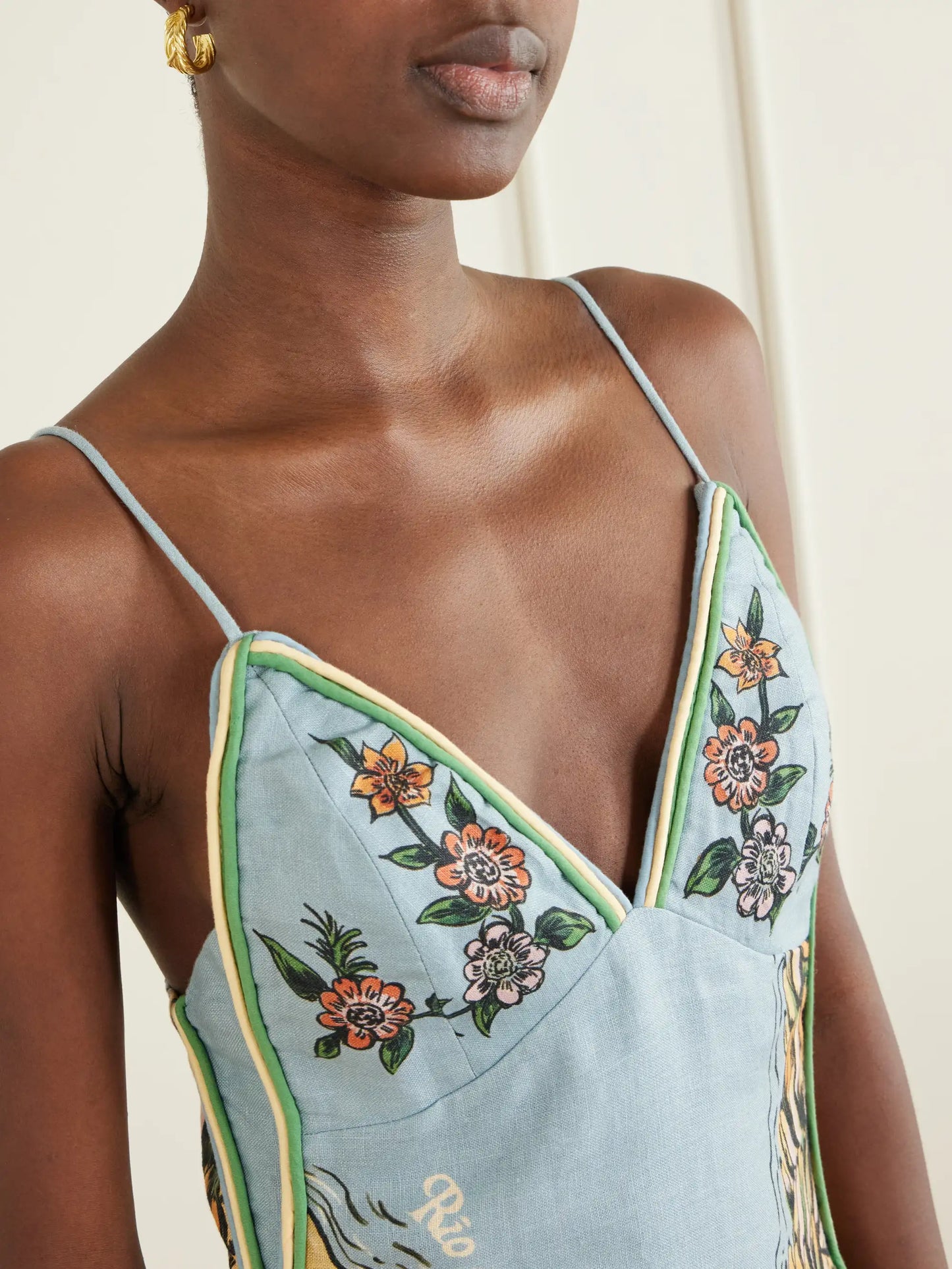Beaches Path Printed Linen Mini Dress