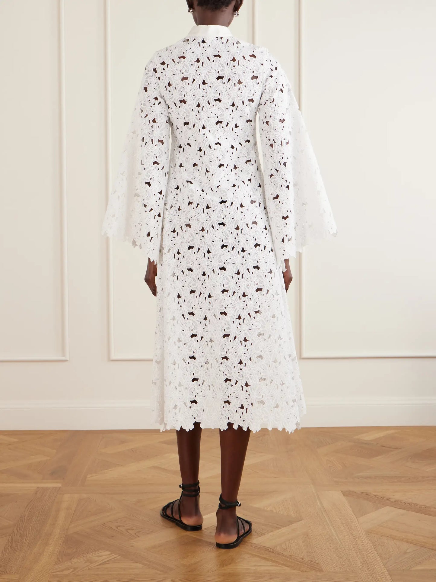 Eleonora Floral-embroidered Silk-trimmed Broderie Anglaise Kaftan