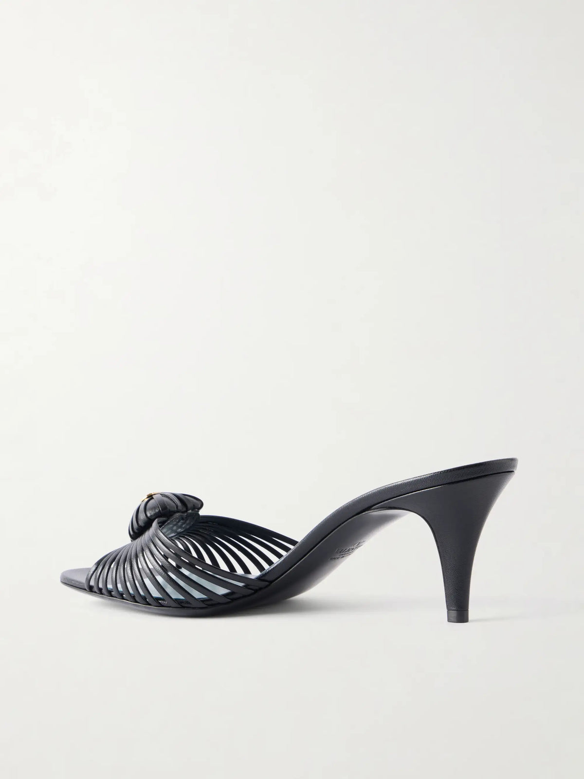 Striped Leather Mid Heel