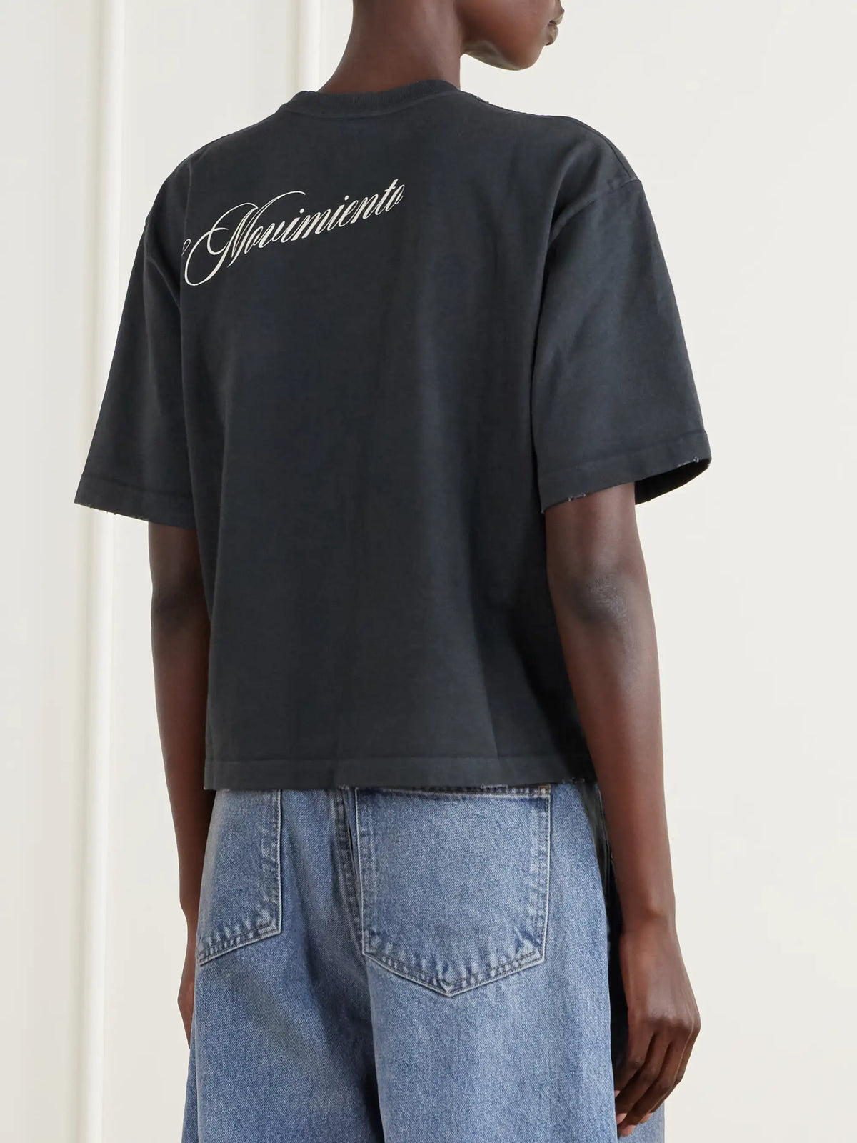 Willy Chavarria El Movimento Brava Distressed Printed Cotton-jersey T-shirt