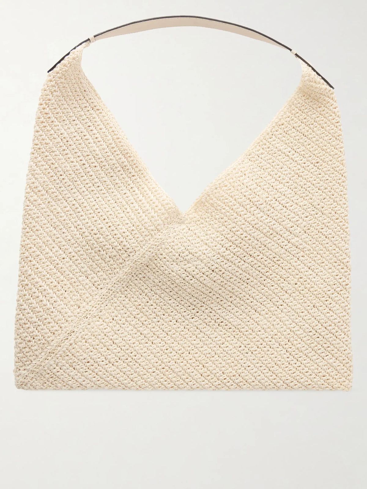 Origami Large Leather-trimmed Raffia Tote
