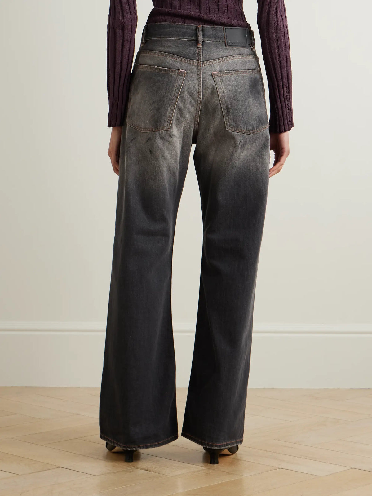 Acne Studios 2021 Distressed Low-rise Wide-leg Organic Jeans