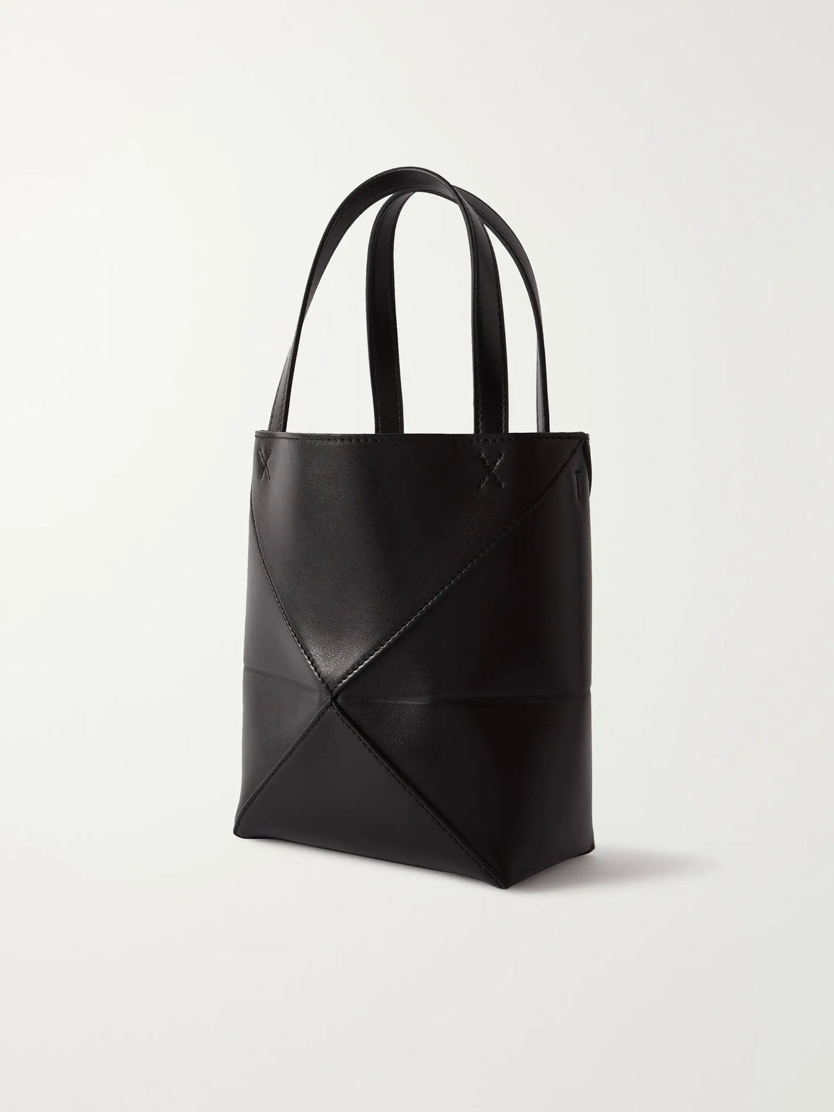 Puzzle Fold Convertible Mini Leather Tote