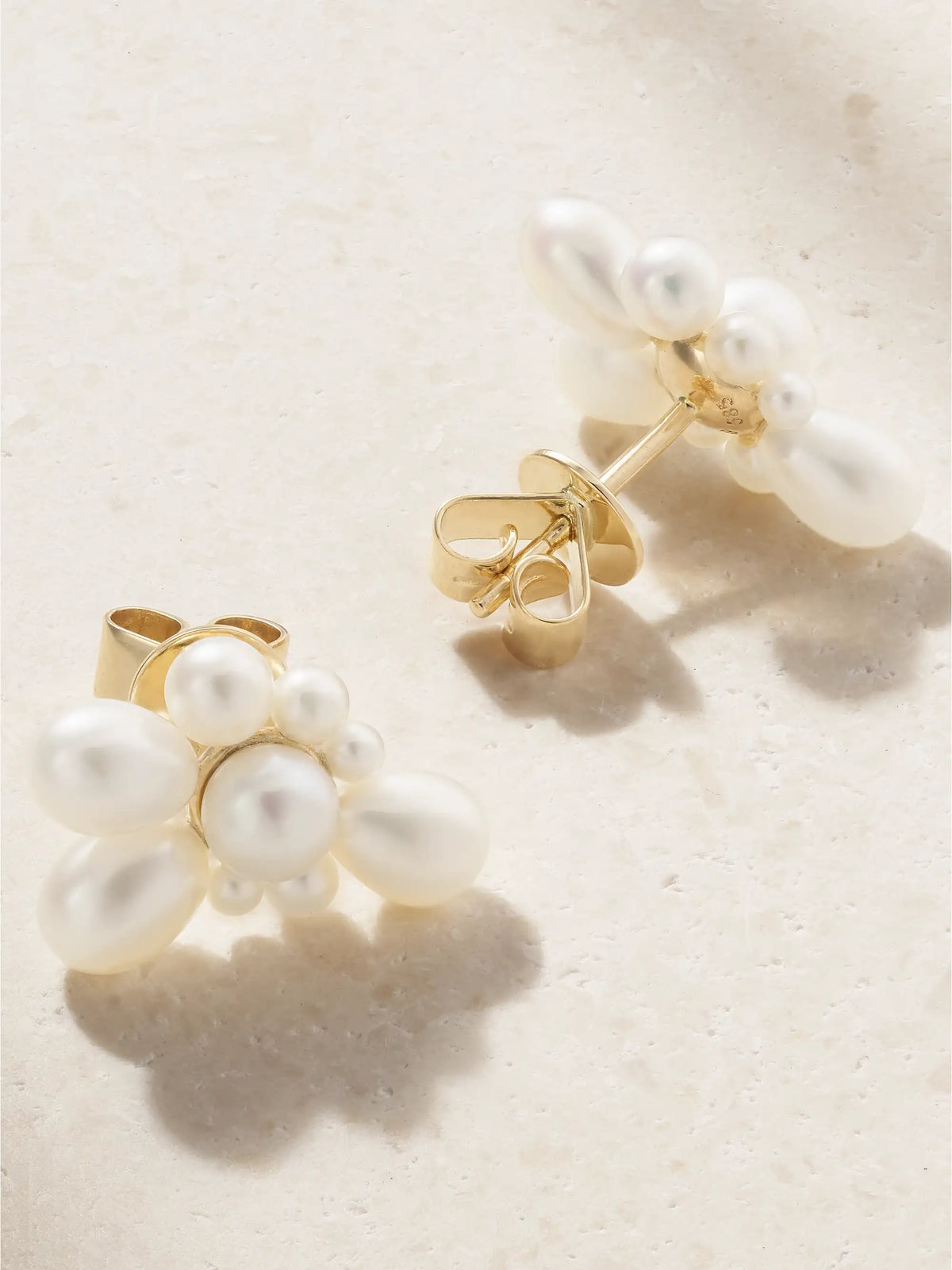 Petite Amis Fleur 14-karat Recycled Gold Pearl Earrings