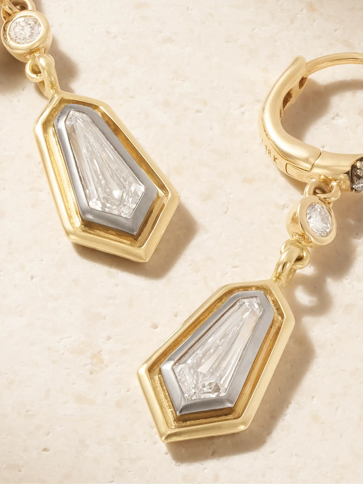Lucy Delius Large Kite 18-karat Gold Diamond Earrings