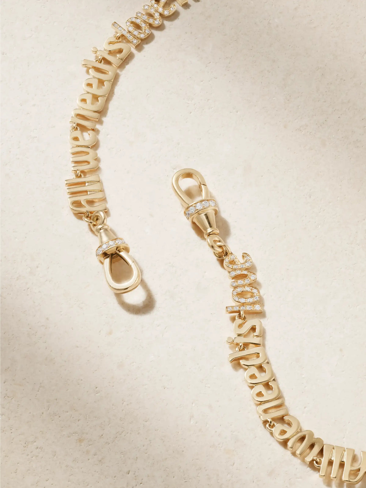 All We Need Is Love 18-karat Gold Diamond Necklace
