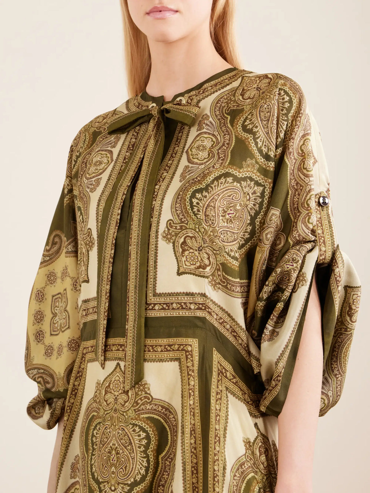 Zimmermann Mahon Printed Silk-satin Midi Dress