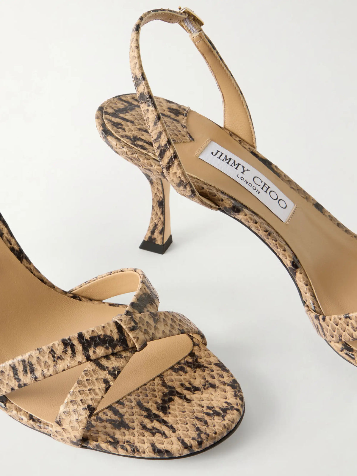 Elsy 70 Snake-effect Leather Sandals