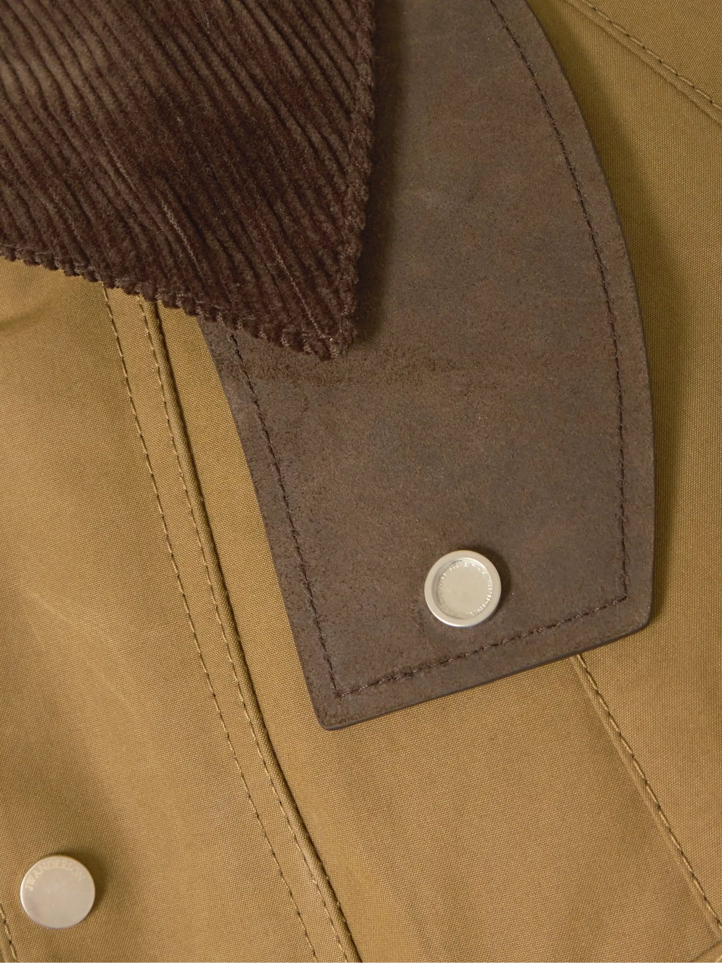 Cropped Corduroy-trimmed Waxed-cotton Jacket