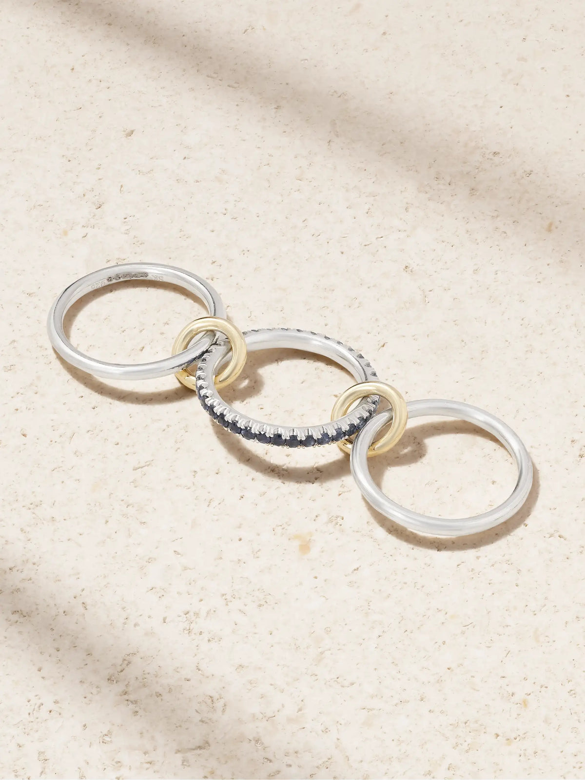 Tigris 18-karat Gold, Sterling Silver And Sapphire Ring