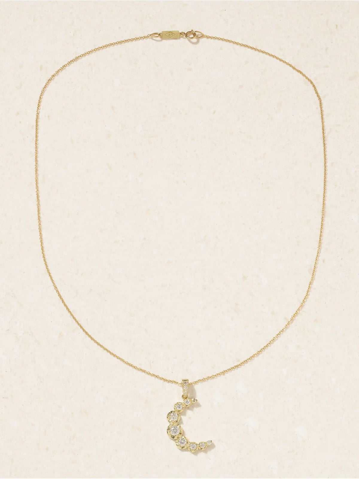 Moon 18-karat Gold Diamond Necklace