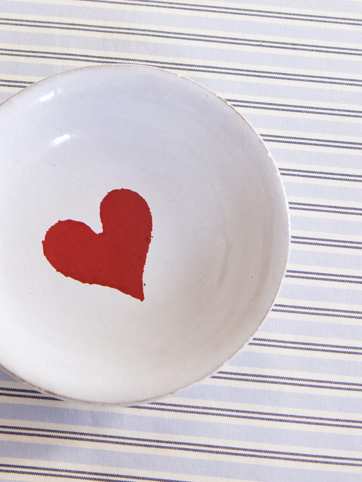 + John Derian Red Heart Ceramic Dish