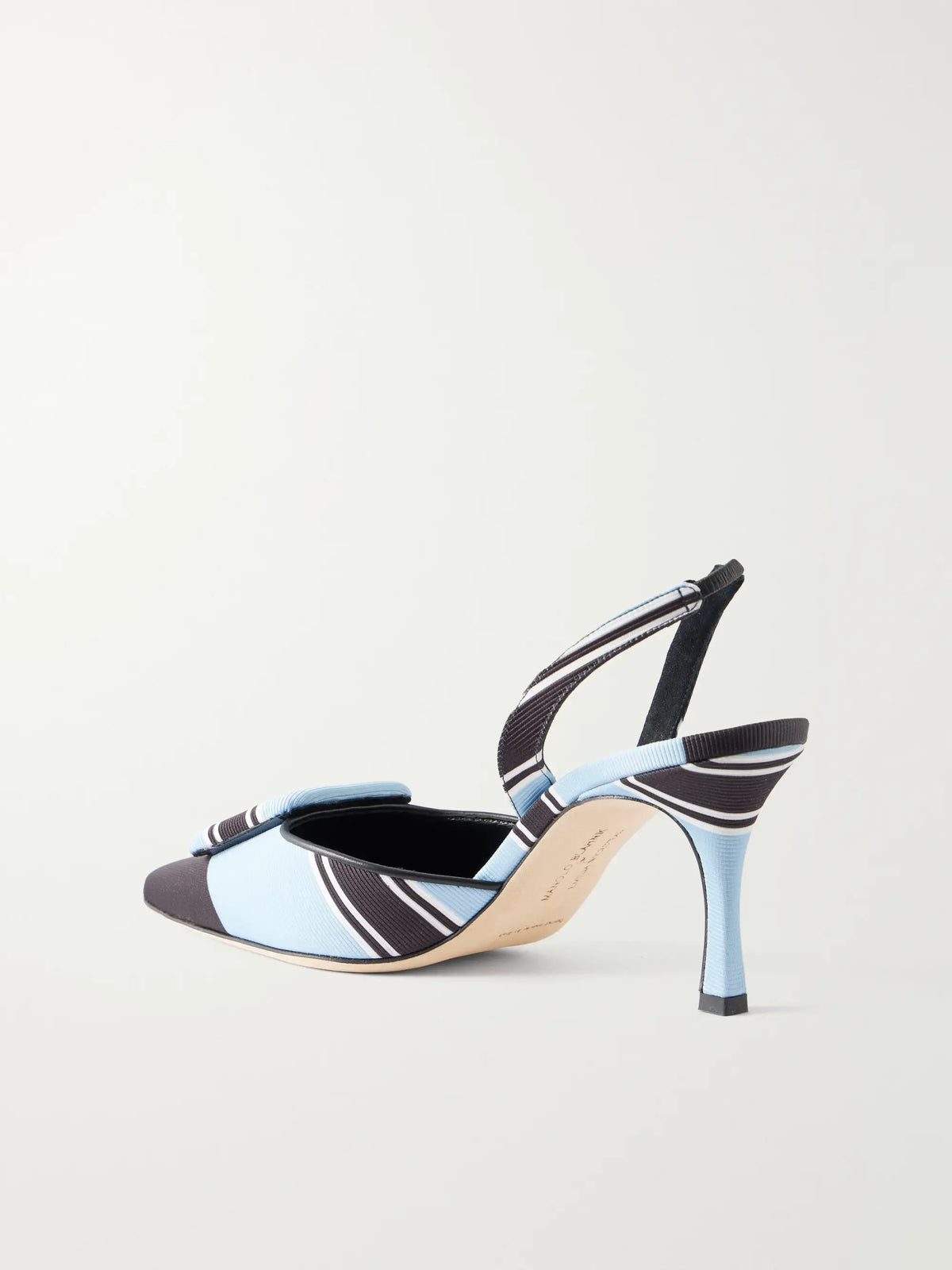 + Emilia Wickstead Maysli 70 Striped Grosgrain Slingback Pumps