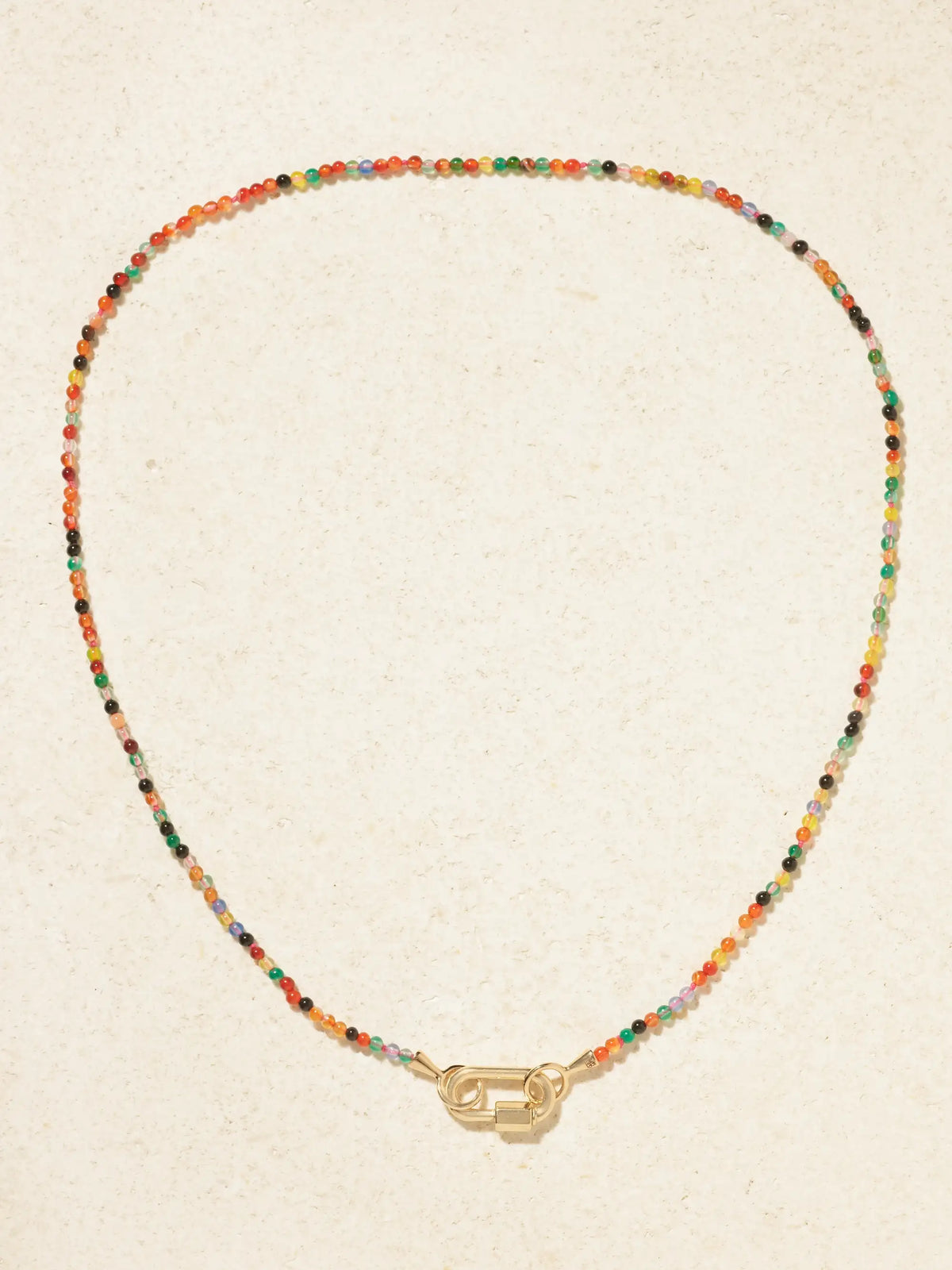 Itty Bitty Strand + Babylock 14-karat Gold Agate Necklace