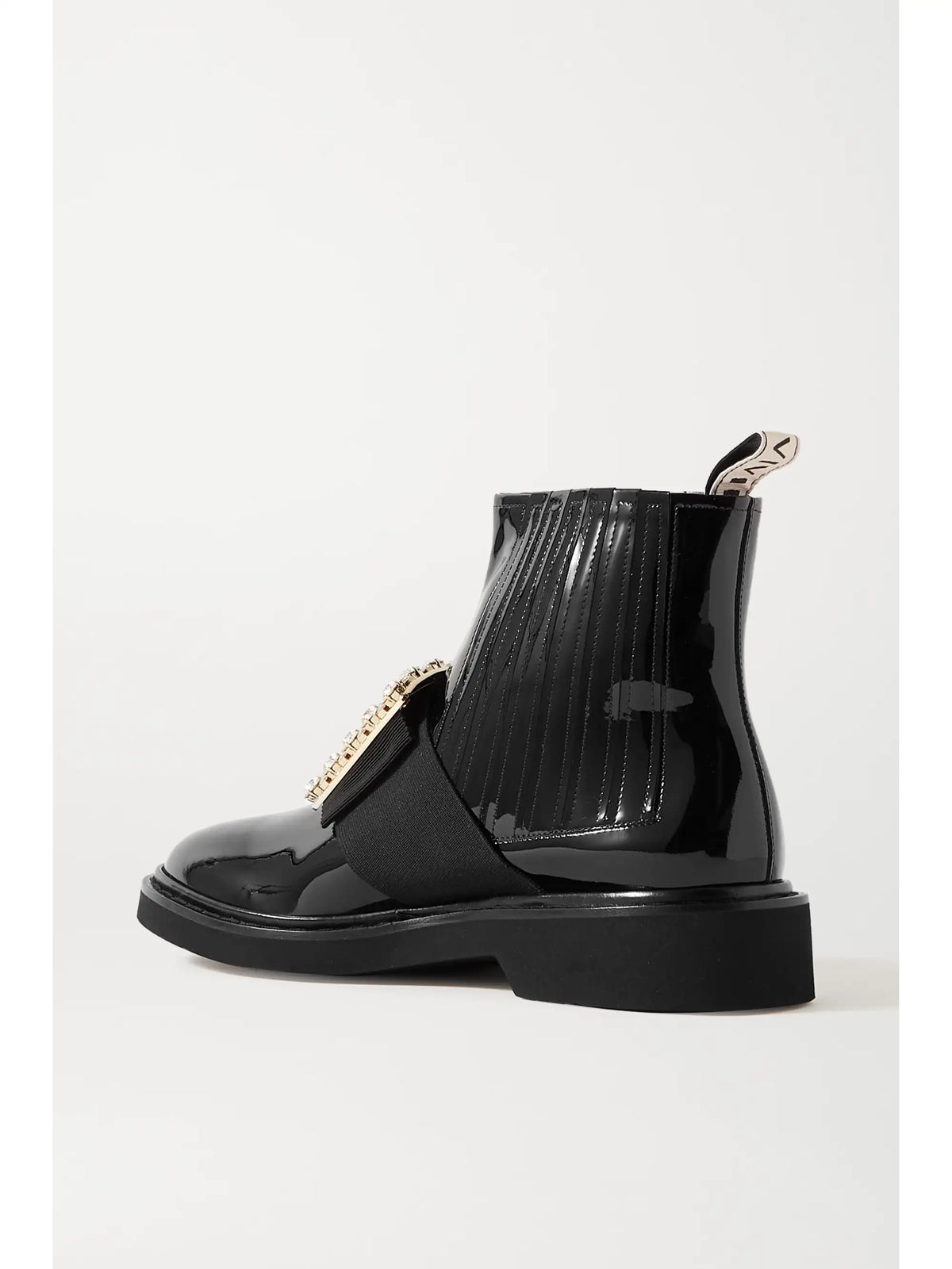 Viv Ranger Crystal-embellished Patent-leather Chelsea Boots